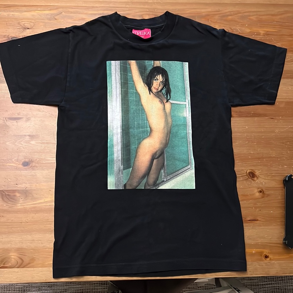 Womens small MNWKA Mishka nude woman t shirt